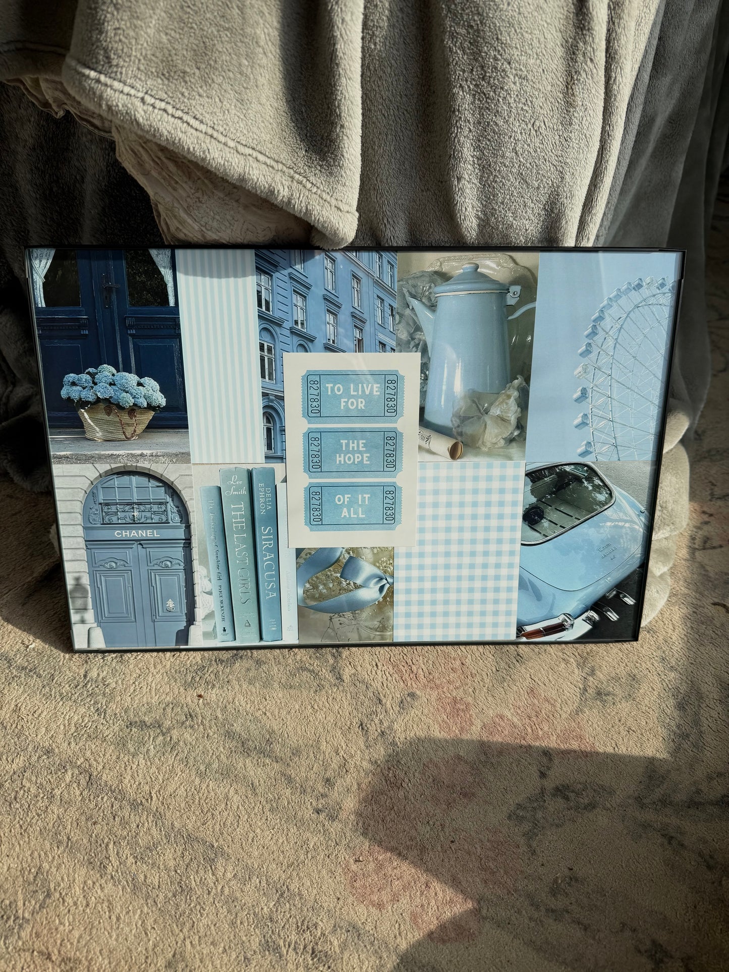 blue bijou collage