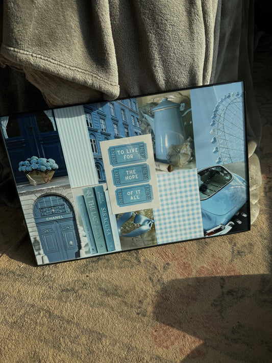 blue bijou collage